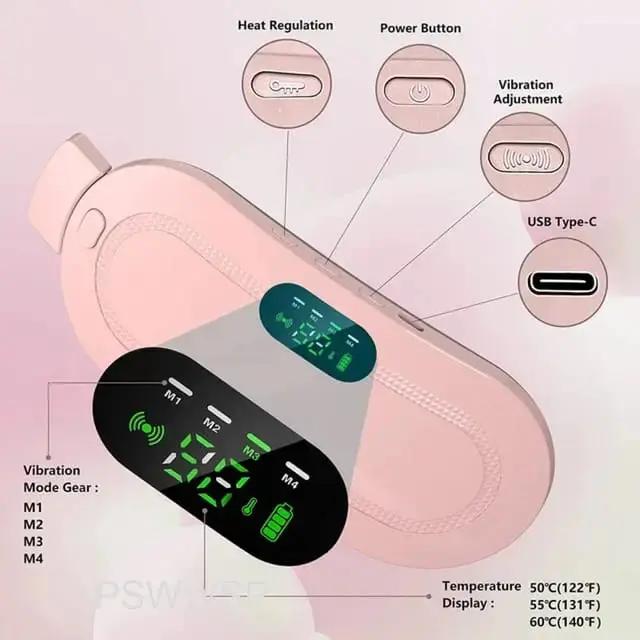 Period Pain Cramp Relief Belt -Portable Menstrual Heating Pad, Heated Belly Belt for Menstrual Cramp Relief with 3 Heat Levels and 4 Modes, Electric Belt Massage for Women and Girls Multi Collection Online