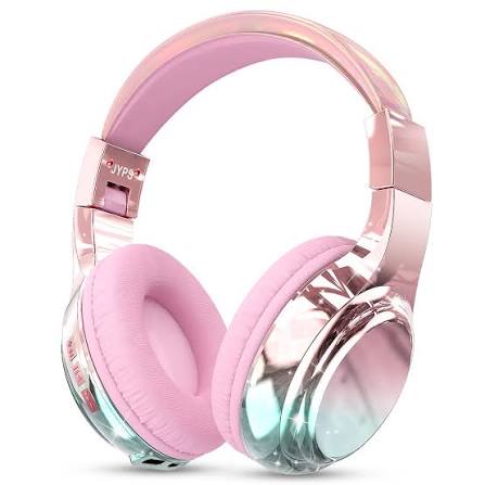 Rose Gold RGB Wireless Over-Ear Headphones Trends Goods