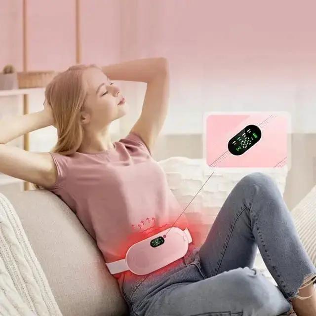 Period Pain Cramp Relief Belt -Portable Menstrual Heating Pad, Heated Belly Belt for Menstrual Cramp Relief with 3 Heat Levels and 4 Modes, Electric Belt Massage for Women and Girls Multi Collection Online